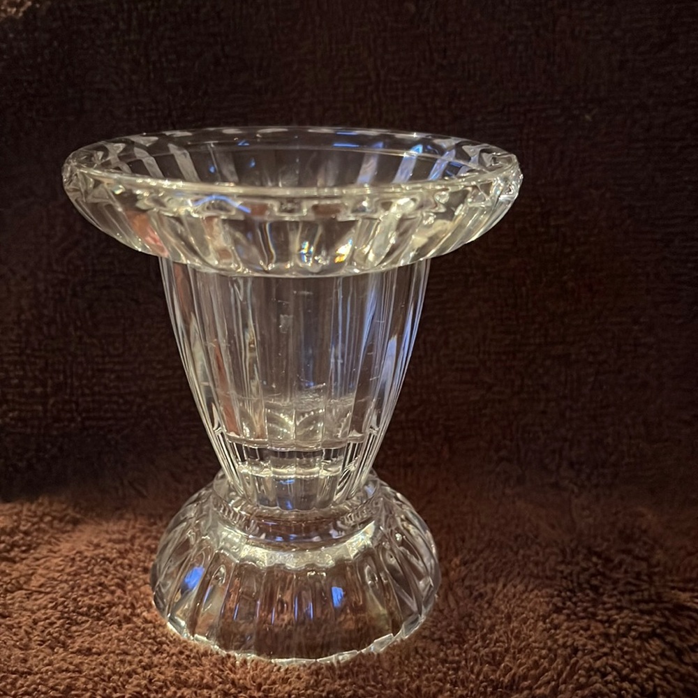 Vintage heavy glass candle holder
